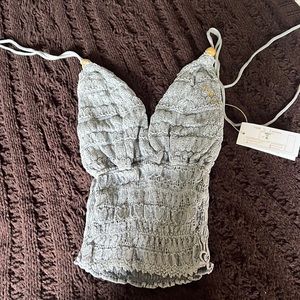 Crochet Halter Tank Grey XL